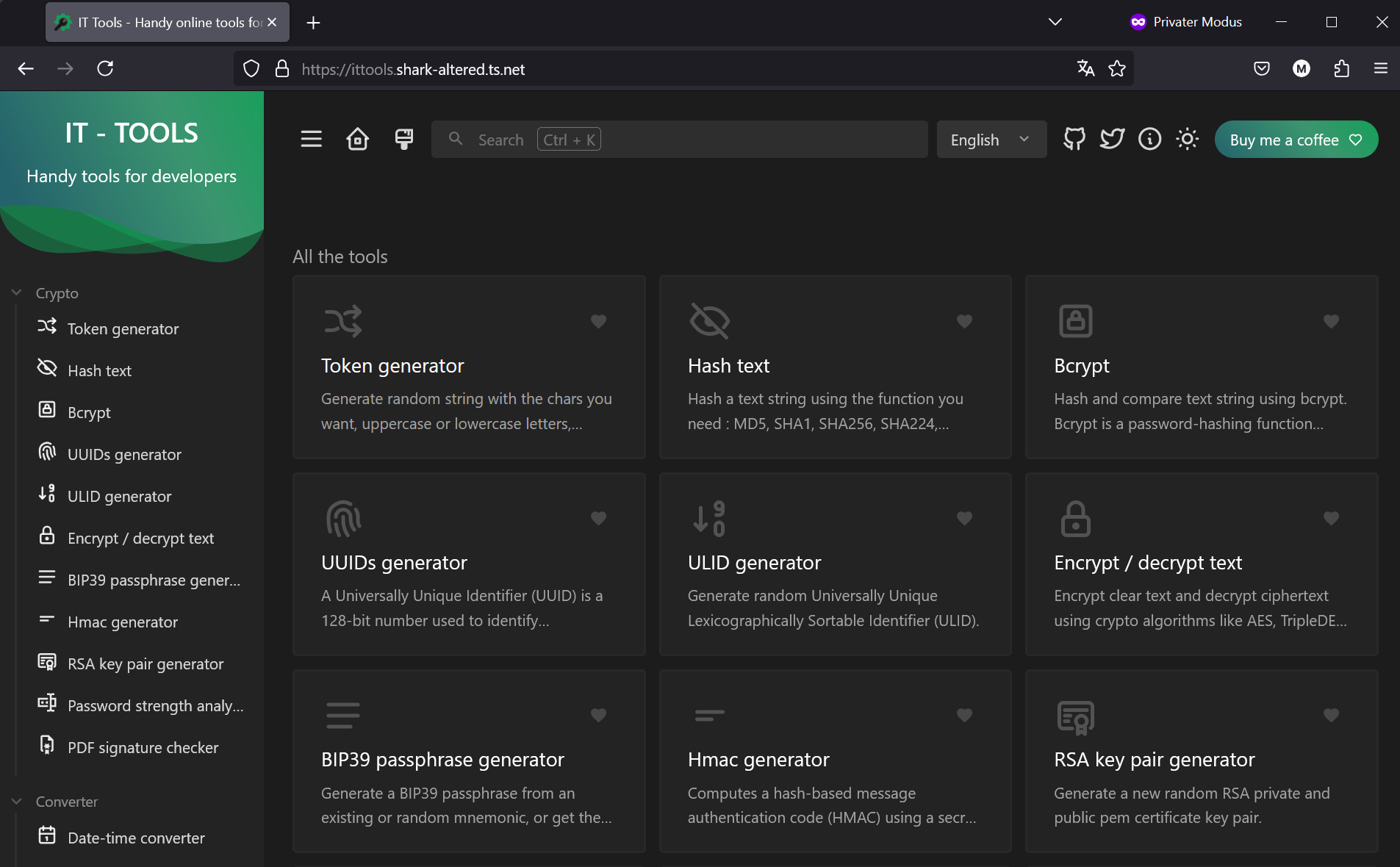 IT Tools per https und tailscale domain