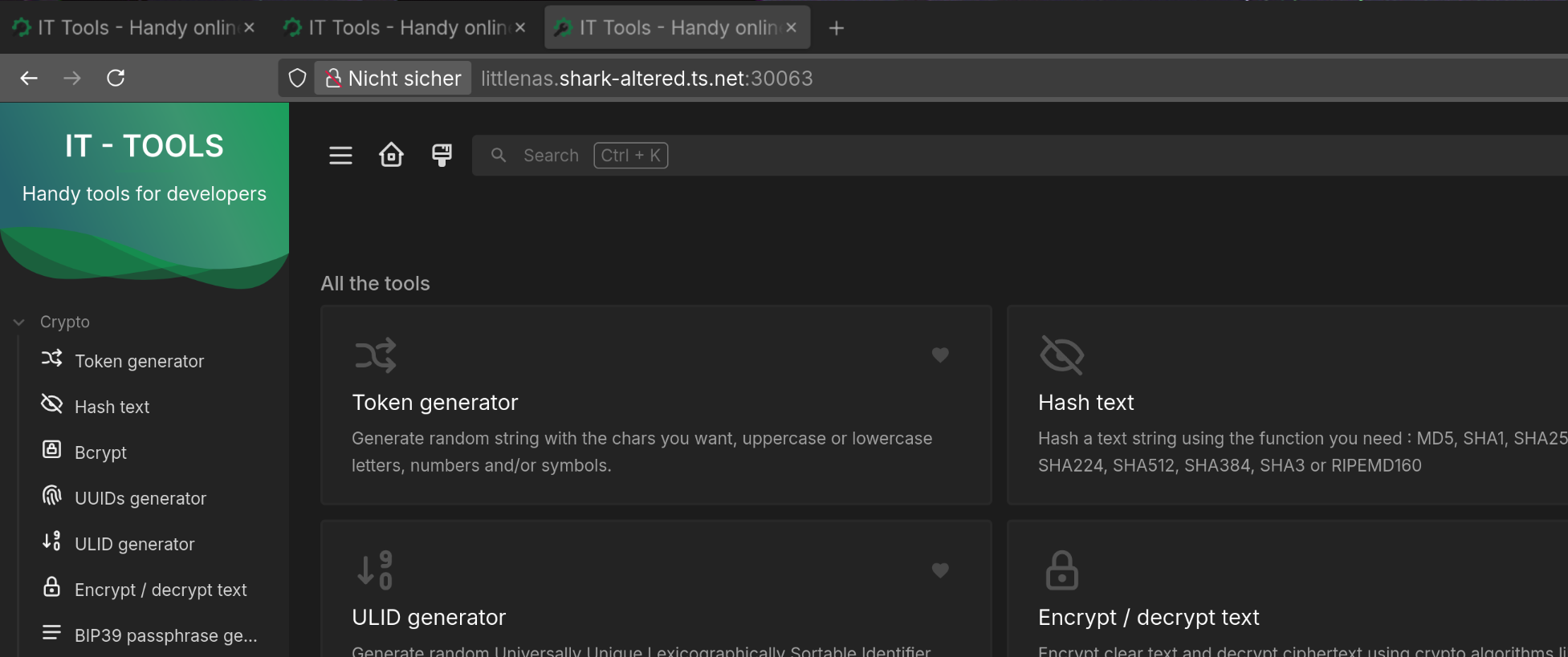 IT Tools per http und tailscale domain