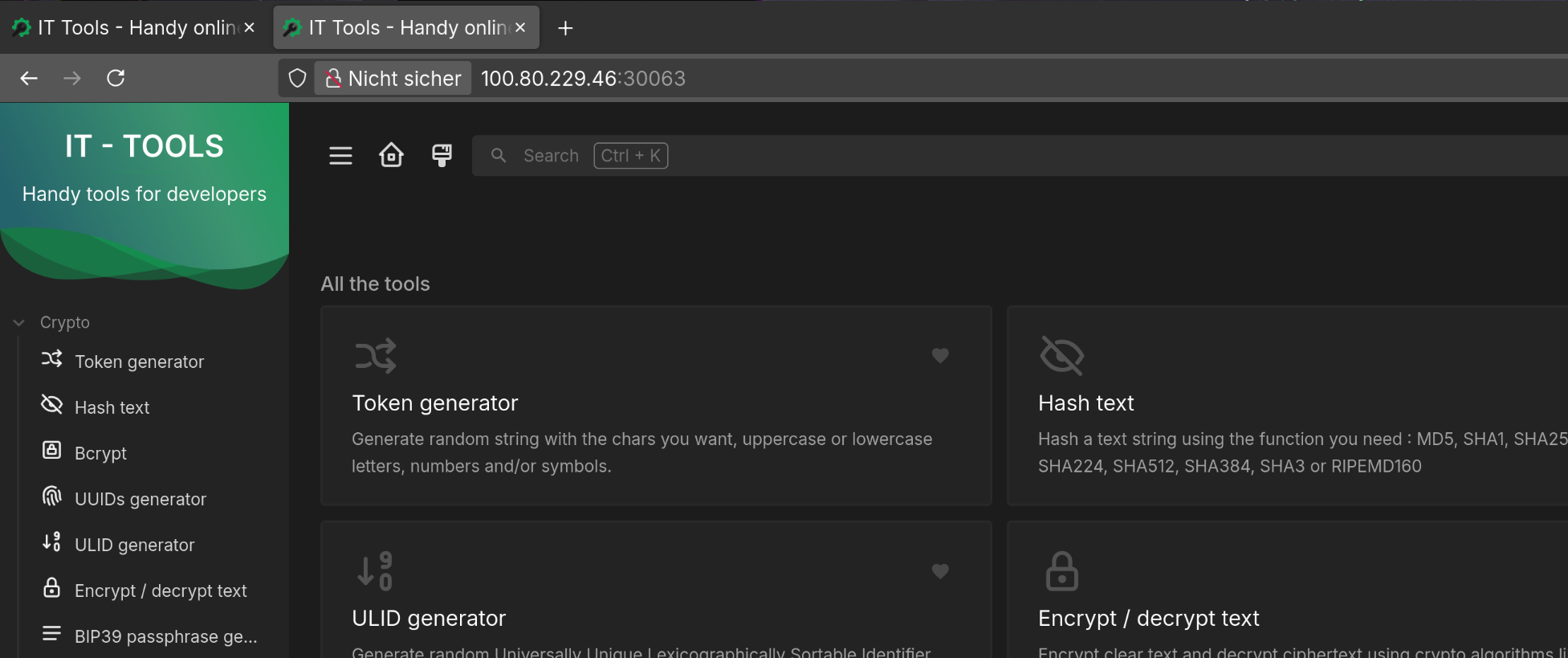 IT Tools per http und tailscale ip